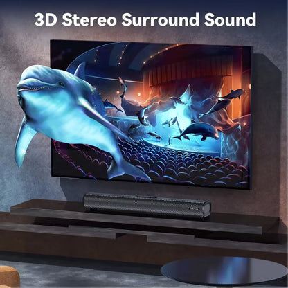 Sound Bars for TV, 3D Surround Sound System TV Sound Bar, 2.1 Ch Home Theater Audio with Built-In Subwoofer,50W TV Speakers | HDMI ARC, Bluetooth, Optical, RCA, USB & AUX Wall Mountable