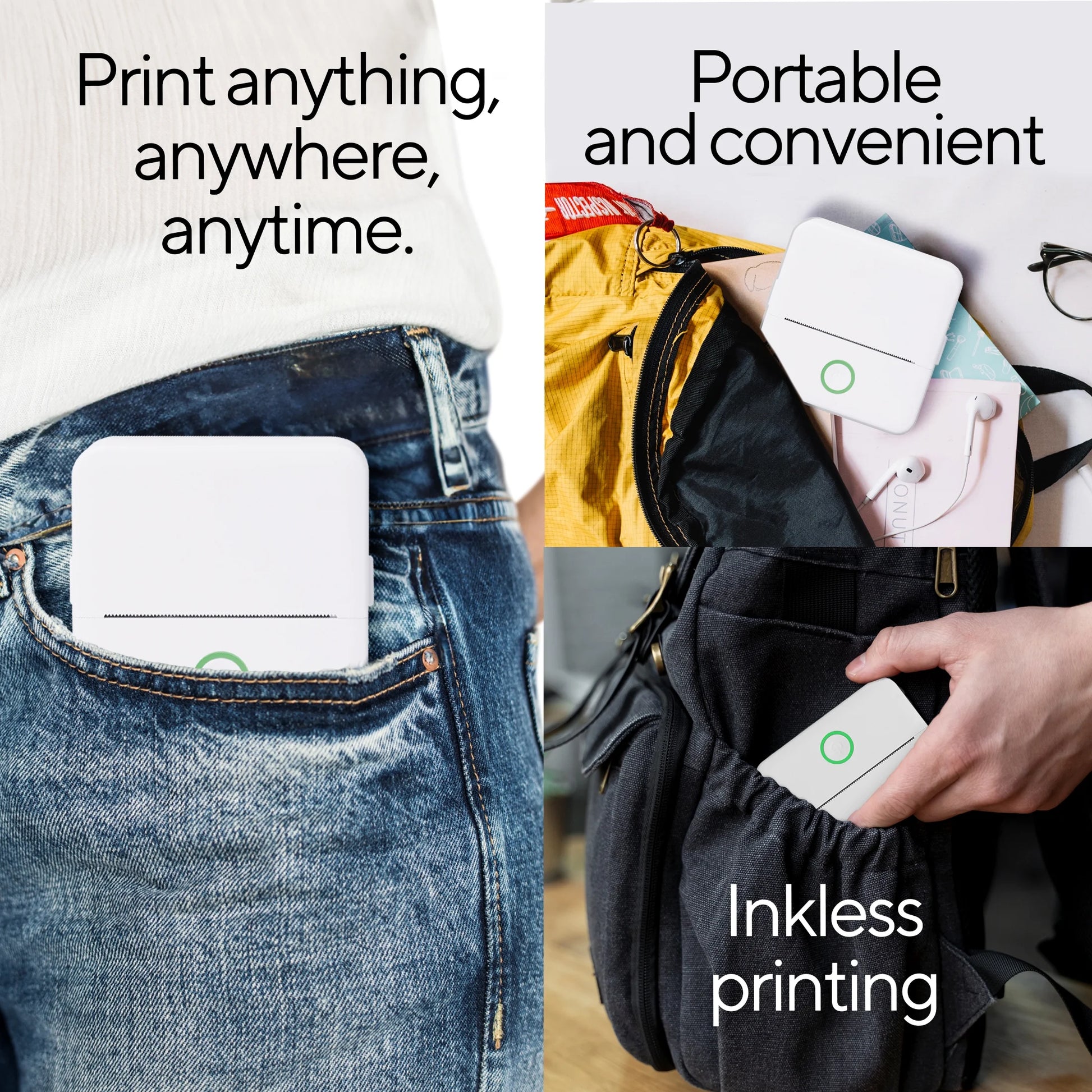 CTP500 Wireless Mini Portable Inkless Thermal Printer & Label Maker + Paper, Android & Ios (White)