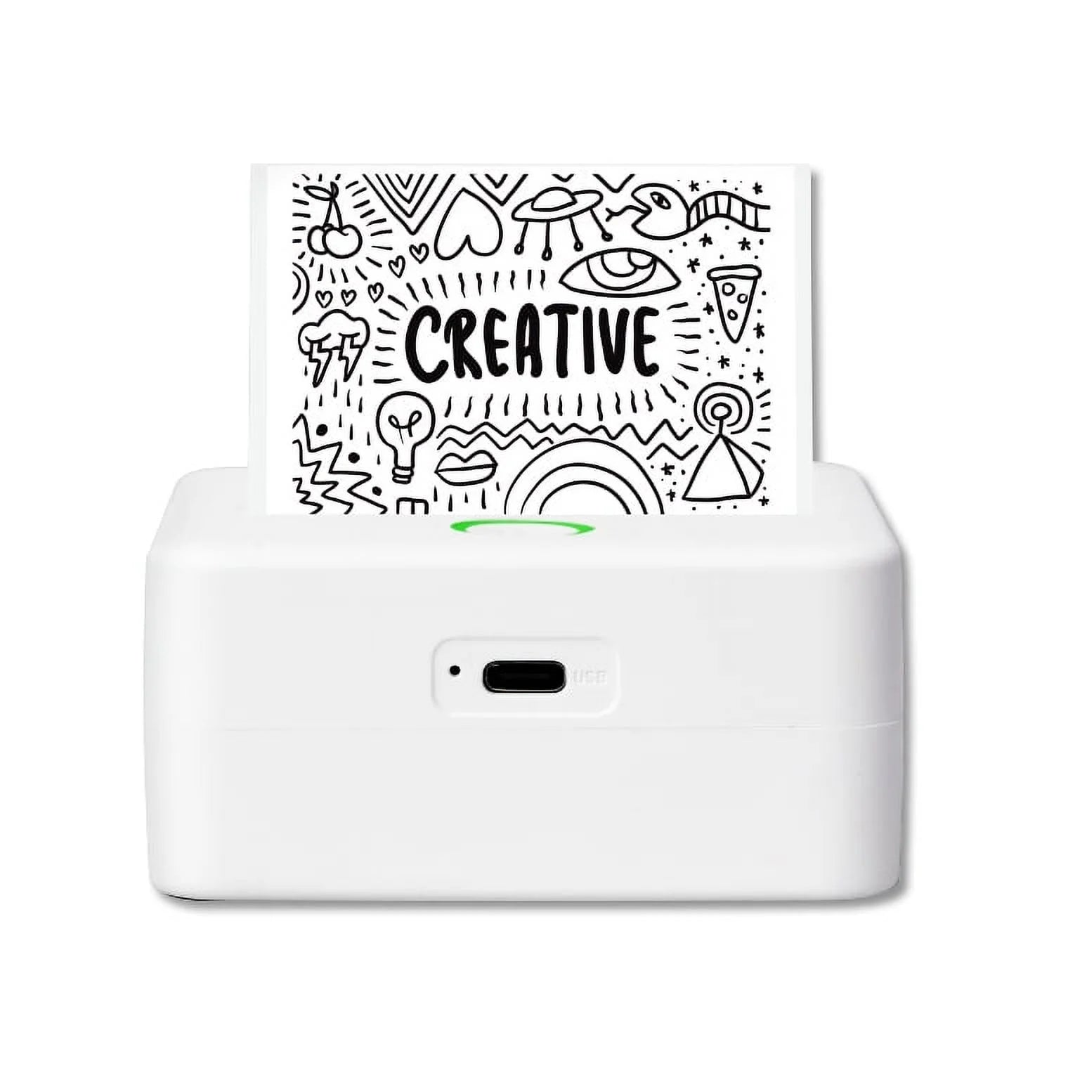 CTP500 Wireless Mini Portable Inkless Thermal Printer & Label Maker + Paper, Android & Ios (White)