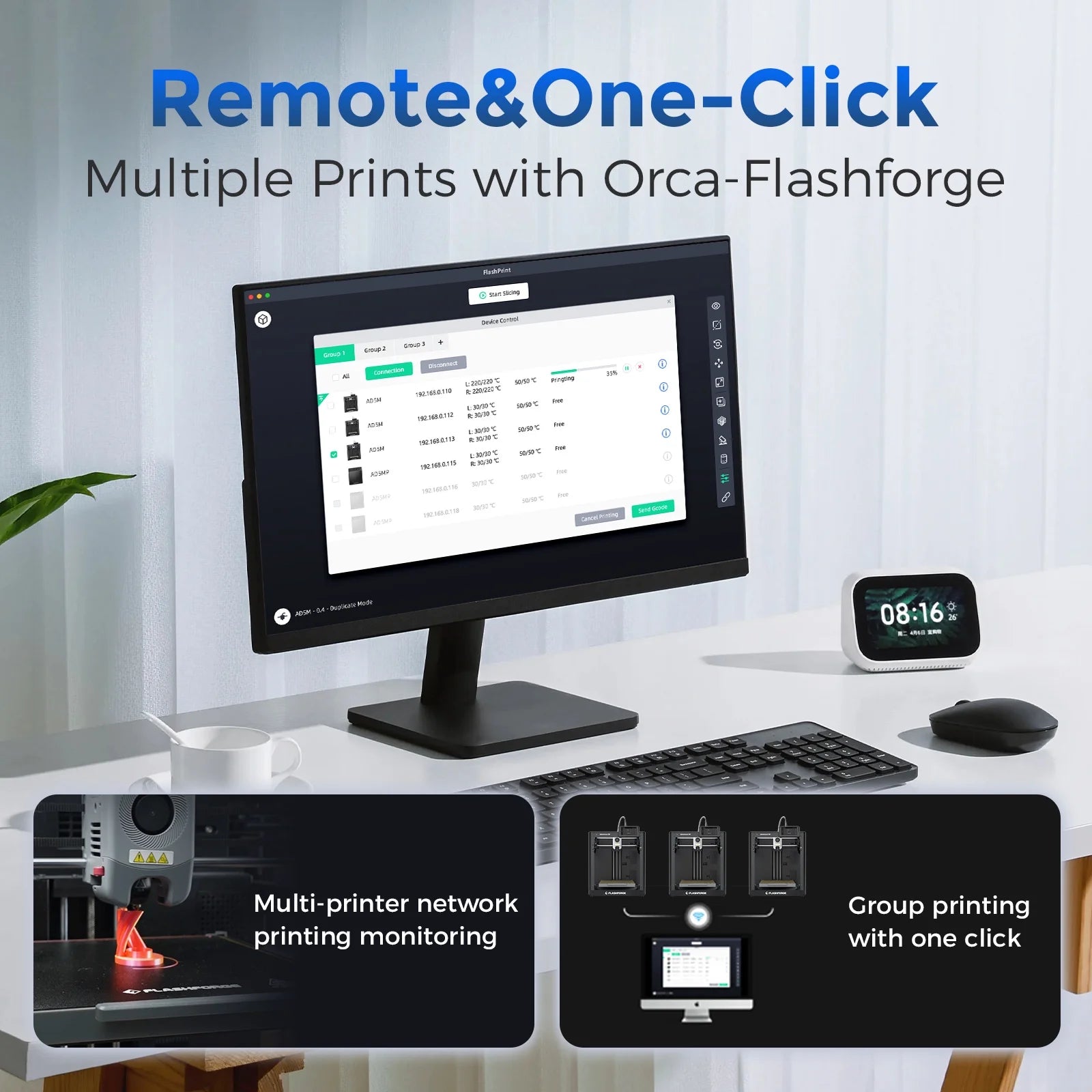 Adventurer 5M 3D Printer, Fully Auto Leveling & 600Mm/S High Speed Printing, Black